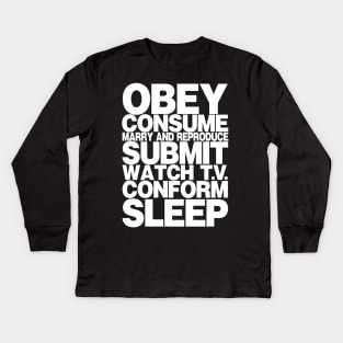 Obey Consume Submit We Sleep They Live (Dark Shirts) Kids Long Sleeve T-Shirt